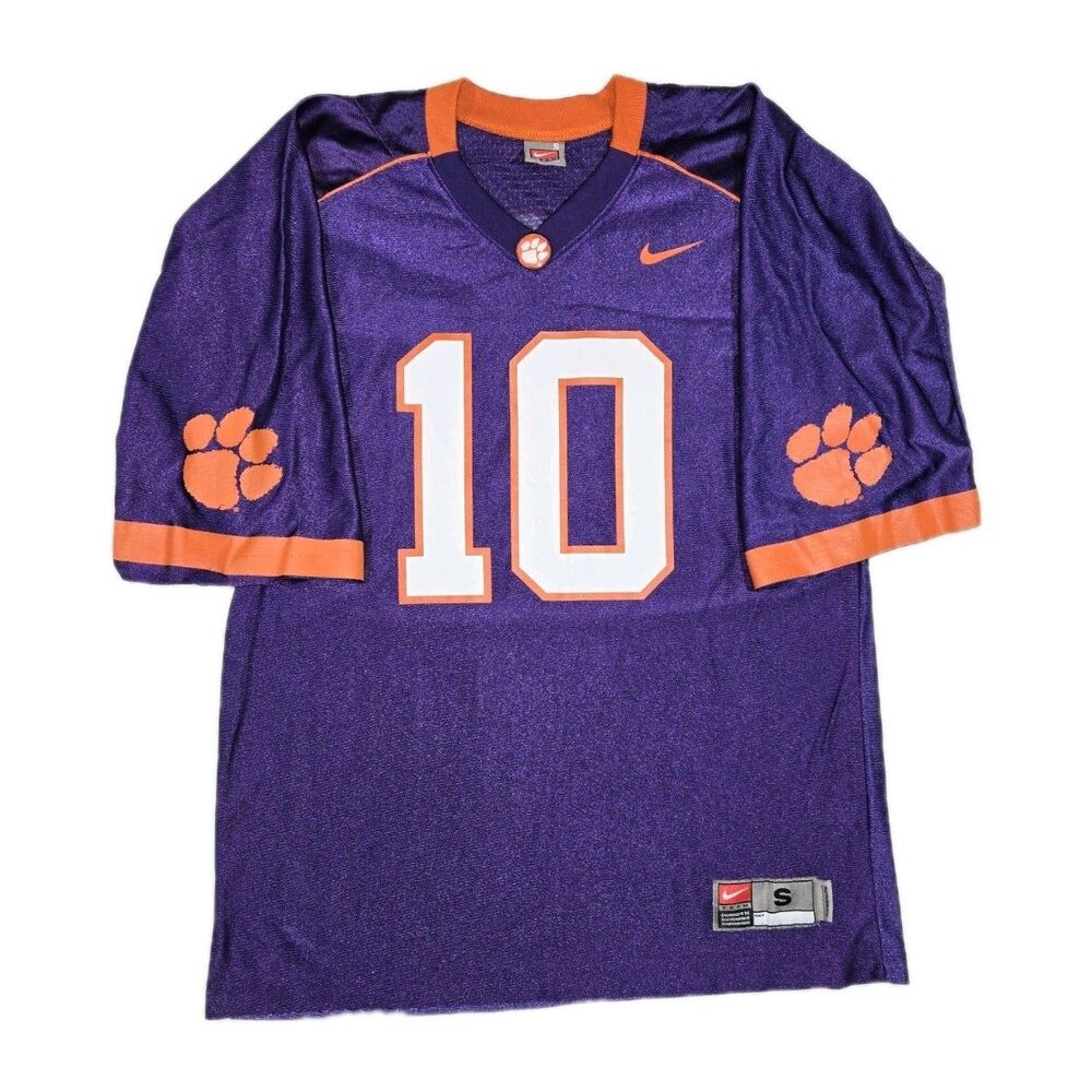 Mens Team Nike Clemson Tigers Football Jersey #10 Small Purple